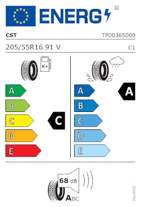 Etichetta per gomma: CST, MEDALLION MD-A7 205/55 R16 91V Estive