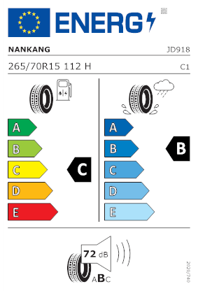 Etichetta per gomma: NANKANG, CROSS SPORT SP-9 265/70 R15 112H Estive