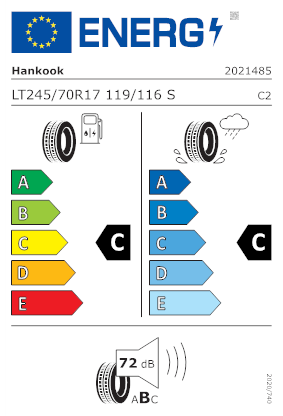 Etichetta per gomma: HANKOOK, DYNAPRO HT RH12 10PR FORD 245/70 R17 119S Estive