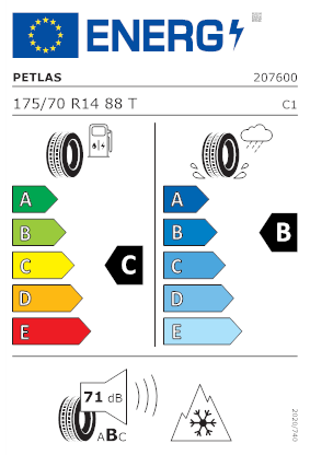 Etichetta per gomma: PETLAS, SNOWMASTER 2 175/70 R14 88T Invernali