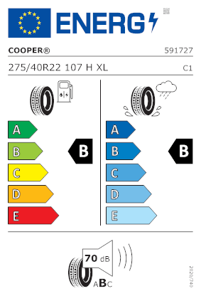 Etichetta per gomma: COOPER, ZEON CROSS RANGE 275/40 R22 107H Estive