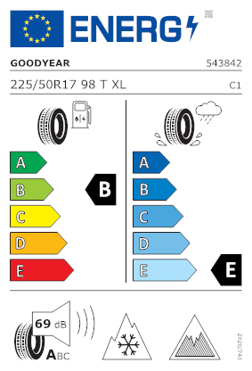 Etichetta per gomma: GOODYEAR, ULTRA GRIP ICE 3 XL FP 225/50 R17 98T Invernali