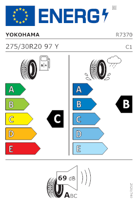 Etichetta per gomma: YOKOHAMA, ADVAN SPORT (V105S) ZPS XL 275/30 R20 97Y Estive