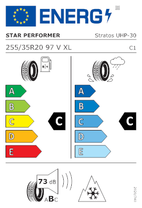 Etichetta per gomma: STAR-PERFORMER, STRATOS UHP XL 255/35 R20 97V Invernali