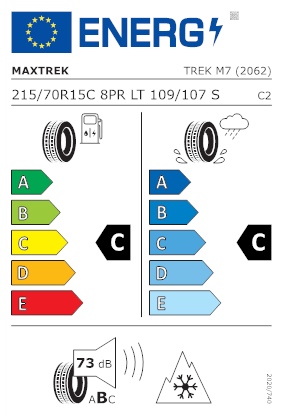 Etichetta per gomma: MAXTREK, TREK M7 215/70 R15 109S Invernali