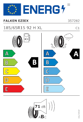 Etichetta per gomma: FALKEN, E.ZIEX XL 185/65 R15 92H Estive