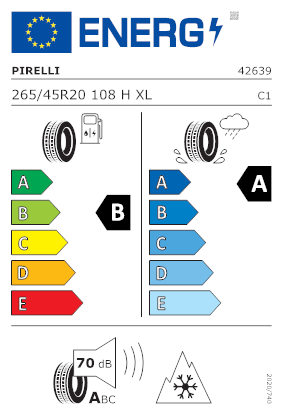 Etichetta per gomma: PIRELLI, SCORPION WINTER 2 XL MO ELT 265/45 R20 108H Invernali