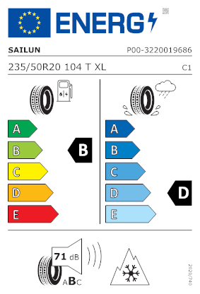 Etichetta per gomma: SAILUN, ICE BLAZER ARCTIC EVO XL 235/50 R20 104T Invernali