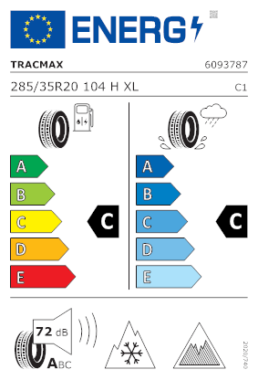 Etichetta per gomma: TRACMAX, X-PRIVILO S360 XL 3PMSF NORDIC 285/35 R20 104H Invernali