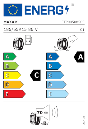 Etichetta per gomma: MAXXIS, PREMITRA 6 HP6 XL 185/55 R15 86V Estive