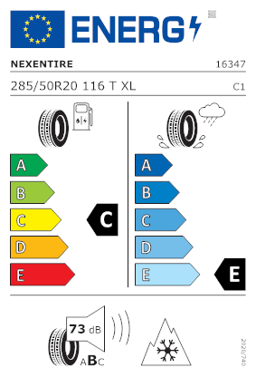 Etichetta per gomma: NEXEN, WINGUARD ICE SUV XL 285/50 R20 116T Invernali