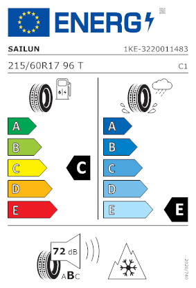 Etichetta per gomma: SAILUN, ICE BLAZER ARCTIC SUV FSL BSW M+S 3PMSF 215/60 R17 96T Invernali