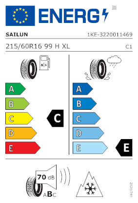 Etichetta per gomma: SAILUN, ICE BLAZER ARCTIC SW61A MFS XL NORDIC 215/60 R16 99H Invernali