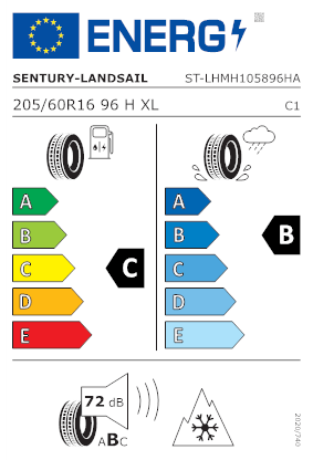 Etichetta per gomma: LANDSAIL, SEASONS DRAGON XL 205/60 R16 96H Quattro-stagioni