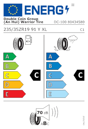 Etichetta per gomma: DOUBLECOIN, DC100 XL 235/35 R19 91Y Estive