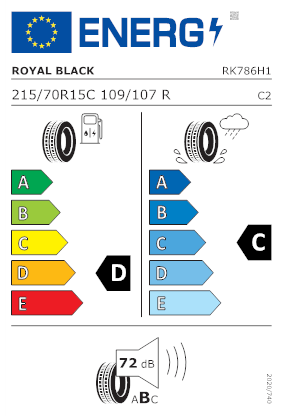 Etichetta per gomma: Royal Black, ROYAL AT 215/70 R15 109R Estive