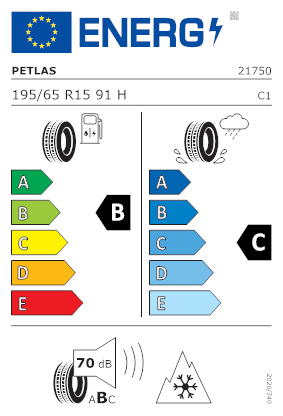 Etichetta per gomma: PETLAS, SNOW MASTER W651 195/65 R15 91H Invernali