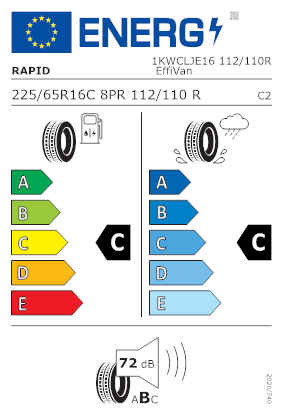 Etichetta per gomma: RAPID, EFFIVAN 225/65 R16 112R Estive
