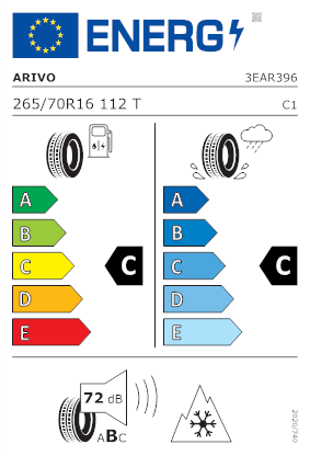 Etichetta per gomma: ARIVO, WINMASTER ARW2 265/70 R16 112T Invernali