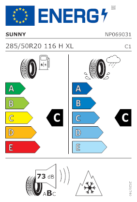 Etichetta per gomma: SUNNY, NW211 XL 285/50 R20 116H Invernali