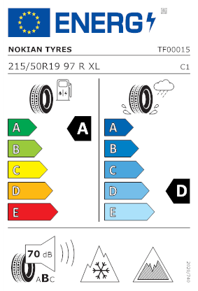 Etichetta per gomma: NOKIAN, HKPL R5 EV XL SILENTDRIVE 215/50 R19 97R Invernali